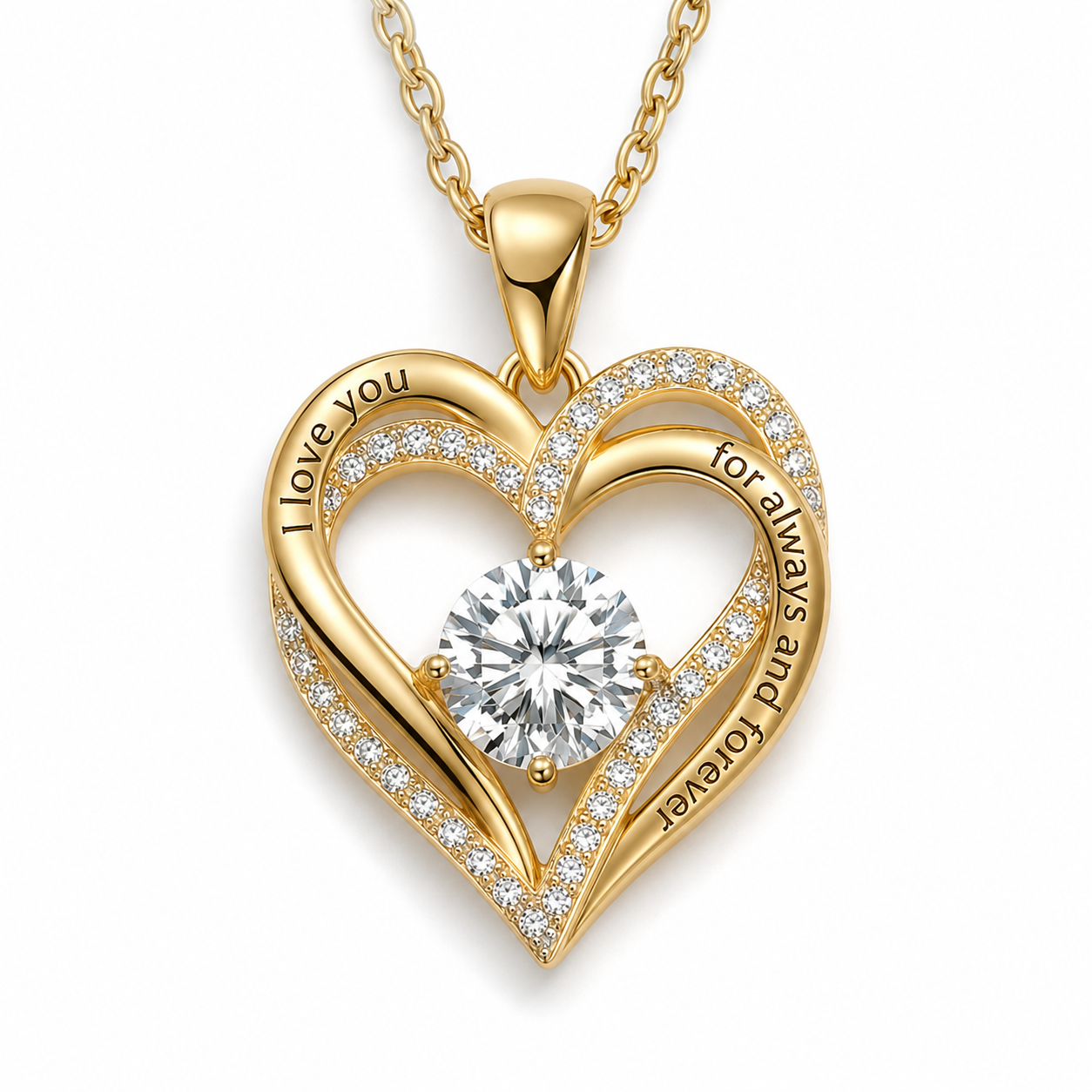 Mi Amore Rose - 925 silver chain with heart pendant
